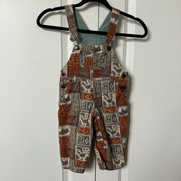 Vintage H&M Overalls Dungaree Bib Cotton Rooster Baby Infants 90s - Picture 1 of 8